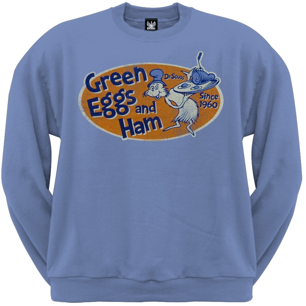 Dr. Seuss - Eggstra Special Light Blue Crew Neck Sweatshirt Men's Sweatshirts Dr. Seuss SM Light Blue 