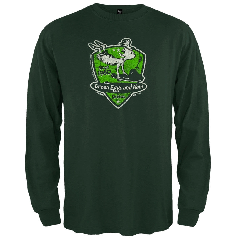 Dr. Seuss - Sam's Badge Long Sleeve T-Shirt Men's Long Sleeves Dr. Seuss SM Dark Green 