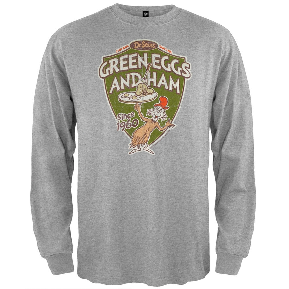 Dr. Seuss - Eggstra Special Grey Long Sleeve T-Shirt Men's Long Sleeves Dr. Seuss SM Grey 