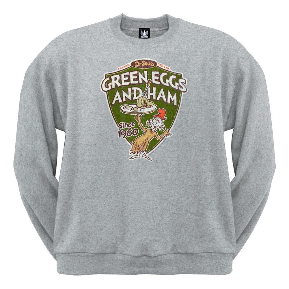 Dr. Seuss - Eggstra Special Crew Neck Sweatshirt Men's Sweatshirts Dr. Seuss SM Grey 