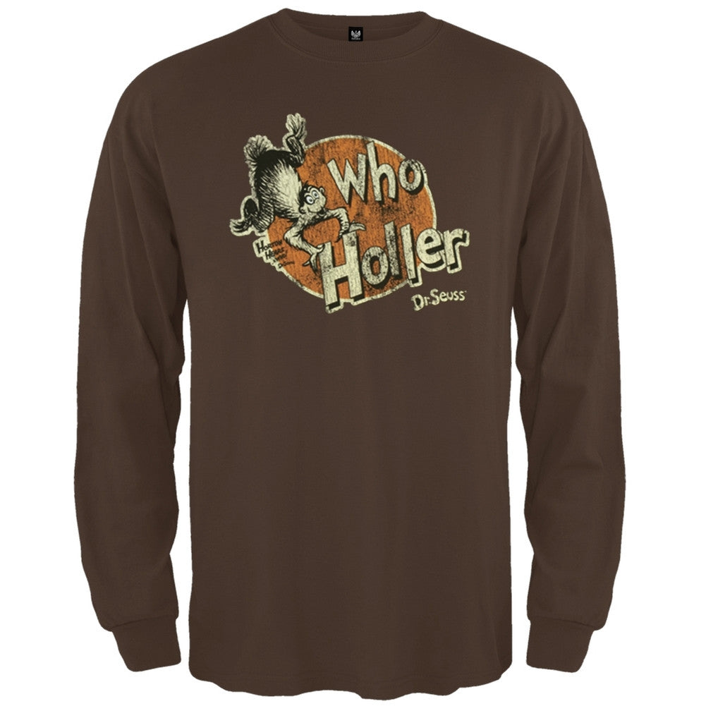 Dr. Seuss - Who Holler Long Sleeve T-Shirt Men's Long Sleeves Dr. Seuss SM Brown 