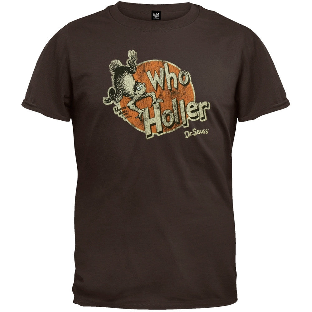 Dr. Seuss - Who Holler Youth T-Shirt Youth T-Shirts Dr. Seuss LG Brown 