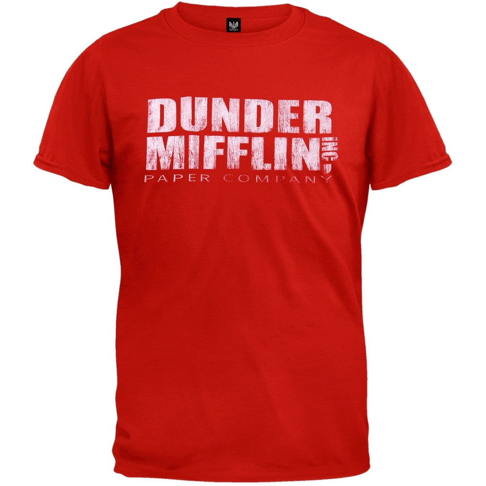 The Office - Dunder Mifflin Red T-Shirt Men's T-Shirts The Office SM Red 