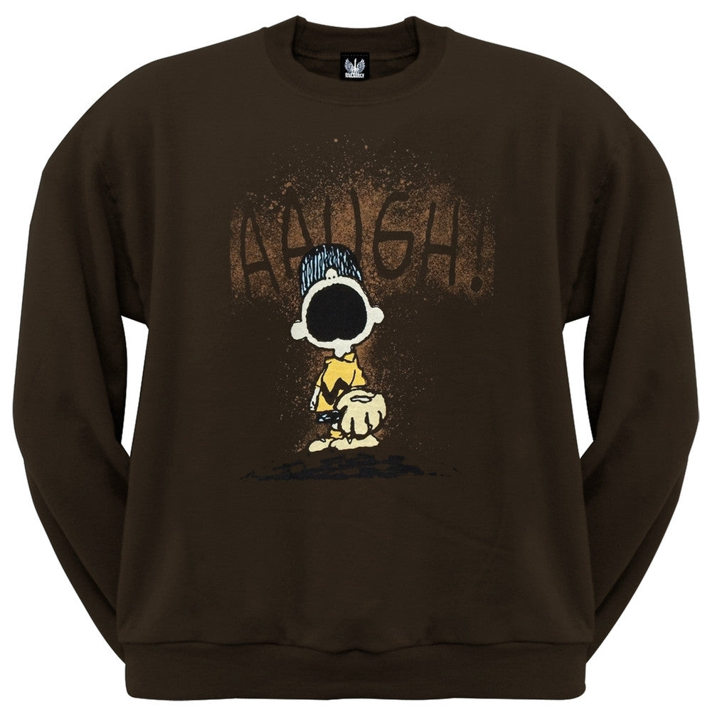 Peanuts - Augh Band Crew Neck Sweatshirt Men's Sweatshirts Peanuts SM Brown 