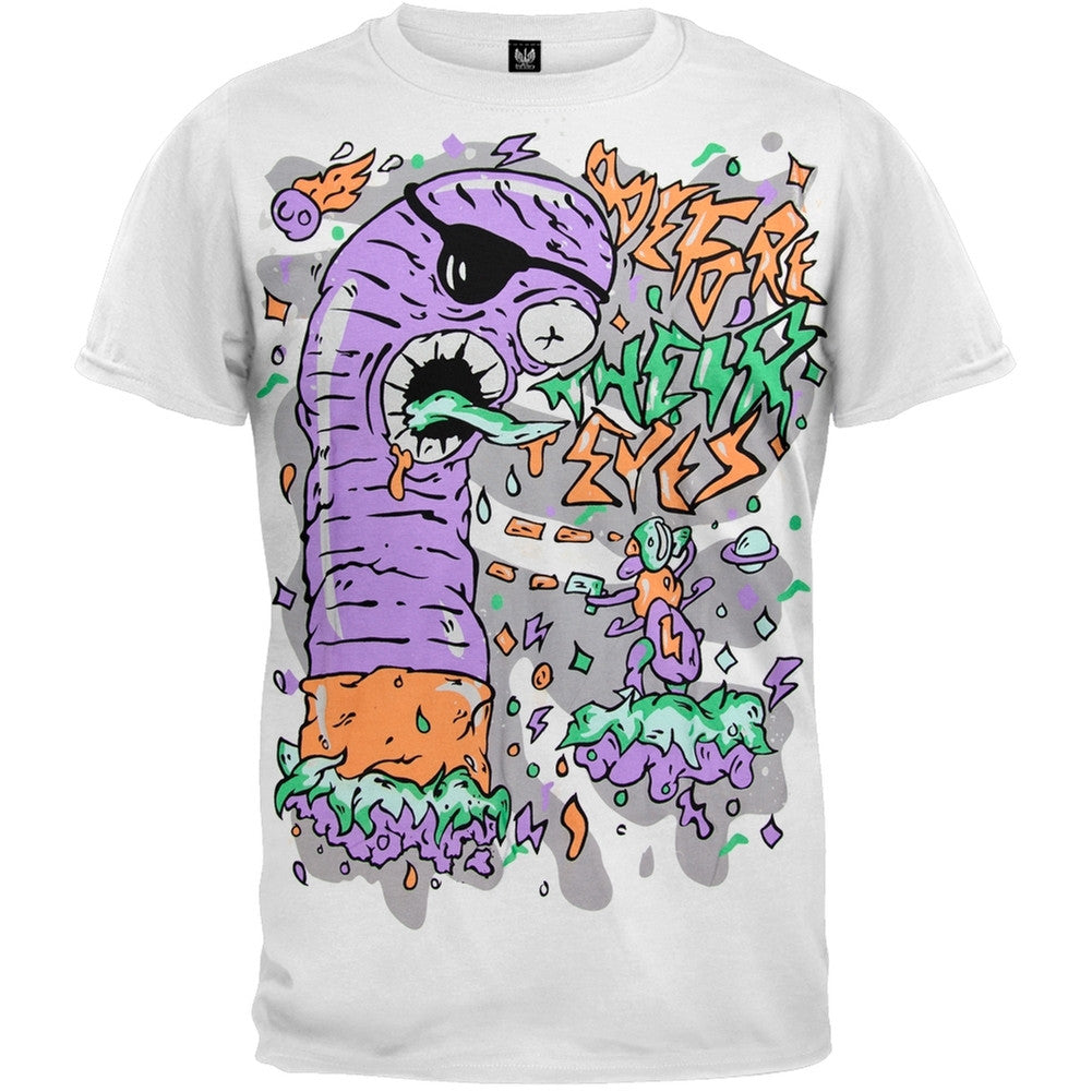 Before Their Eyes Worm Mens TShirt Men's T-Shirts Before Their Eyes SM White 