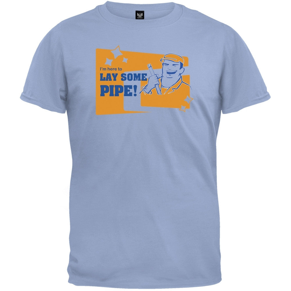 Here To Lay Pipe T-Shirt Men's T-Shirts Old Glory 2XL Blue 