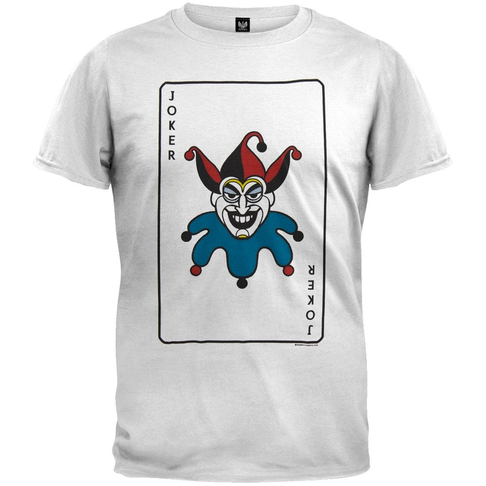Joker Card T-Shirt Men's T-Shirts Old Glory 2XL White 