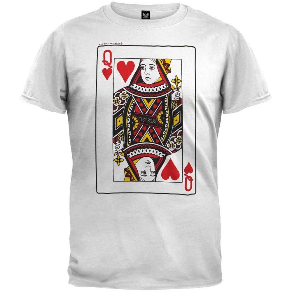 Queen Of Hearts T-Shirt Men's T-Shirts Old Glory 2XL White 