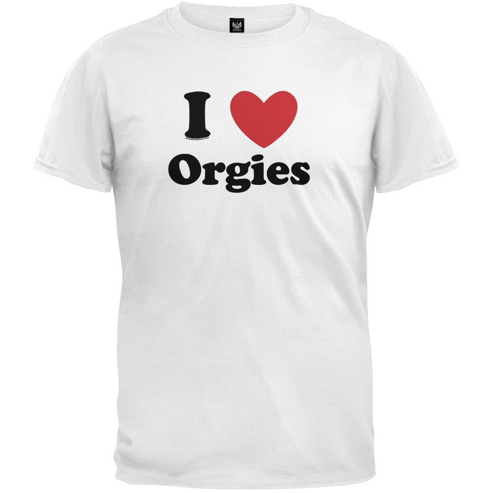 I Heart Orgies T-Shirt Men's T-Shirts Old Glory 2XL White 