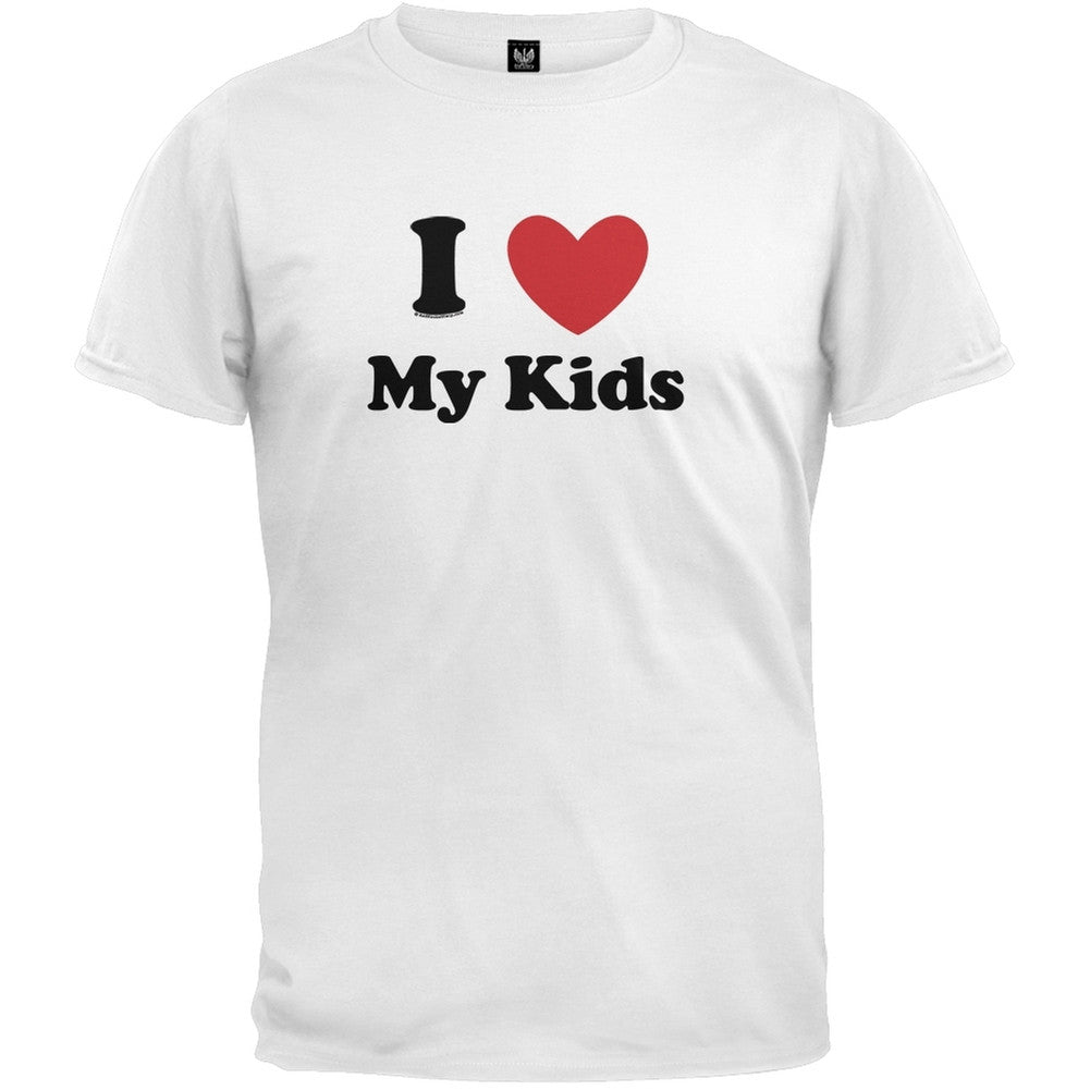 I Heart My Kids T-Shirt Men's T-Shirts Old Glory 2XL White 