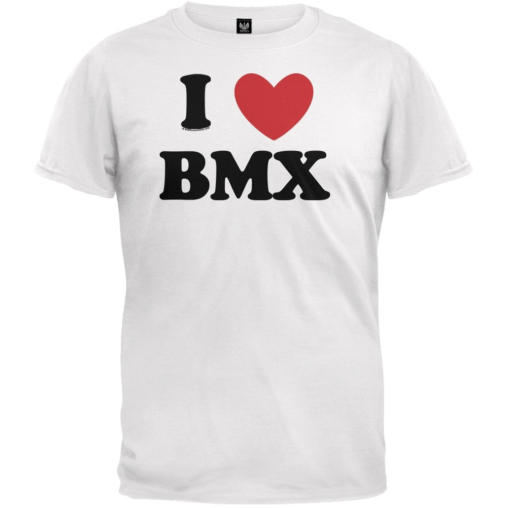 I Heart BMX T-Shirt Men's T-Shirts Old Glory 2XL White 