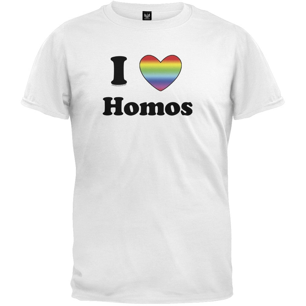 I Heart Homos T-Shirt Men's T-Shirts Old Glory 2XL White 