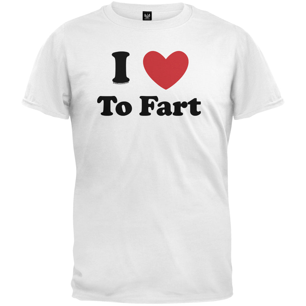 I Heart To Fart T-Shirt Men's T-Shirts Old Glory 4XL White 