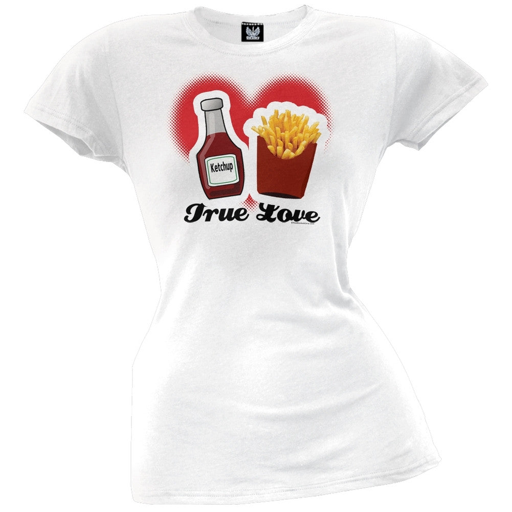True Love Juniors T-Shirt Juniors T-Shirts Old Glory LG White 