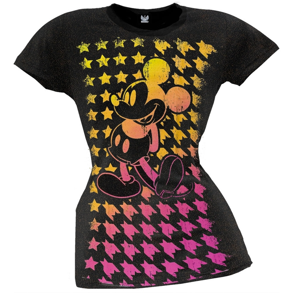 Mickey Mouse - Sparkle Juniors T-Shirt Juniors T-Shirts Mickey Mouse LG Black