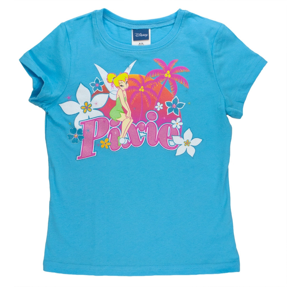 Tinkerbell - Pixie Girl's T-Shirt Youth T-Shirts Tinkerbell LG Light Blue