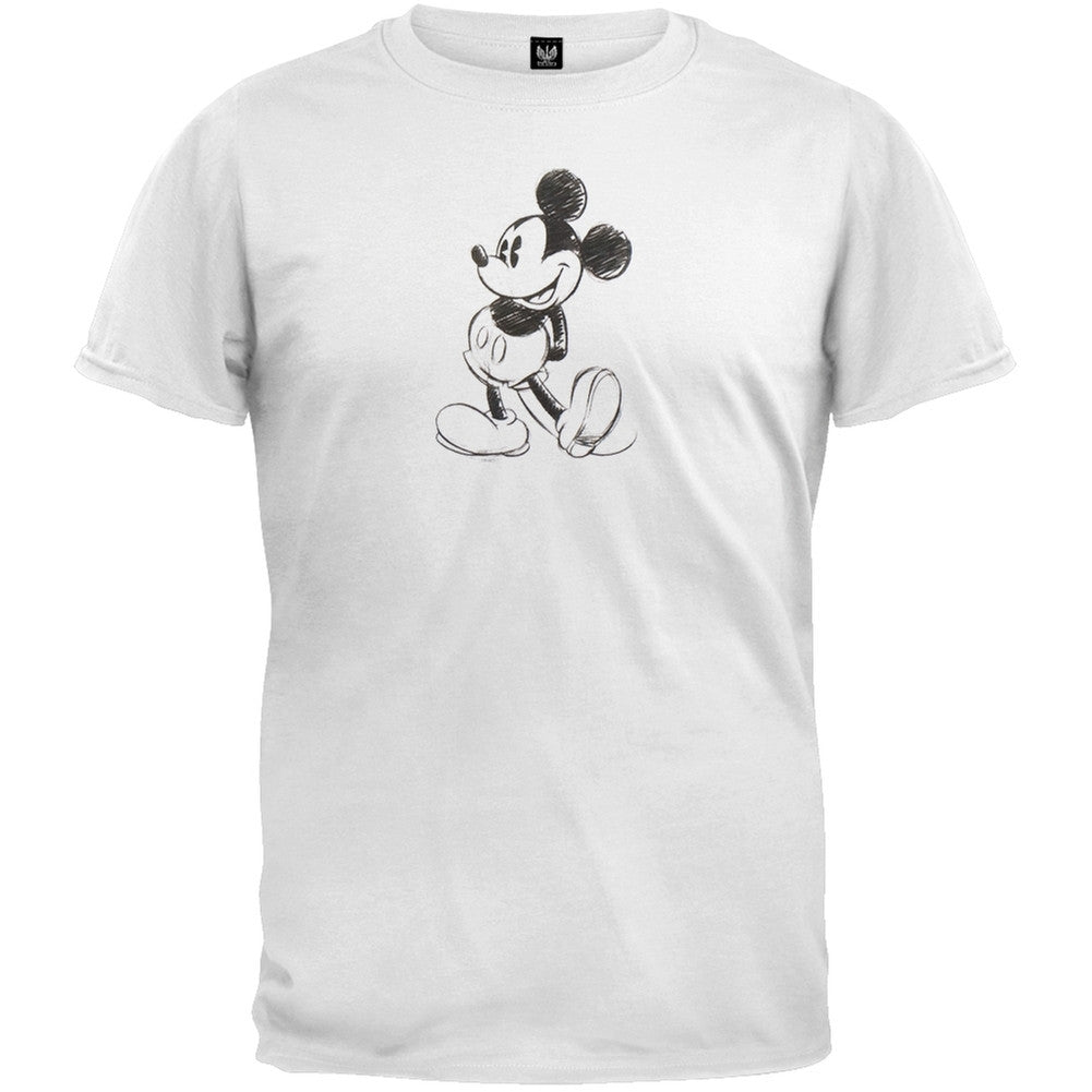 Mickey Mouse - Pencil Sketch T-Shirt Men's T-Shirts Mickey Mouse LG White