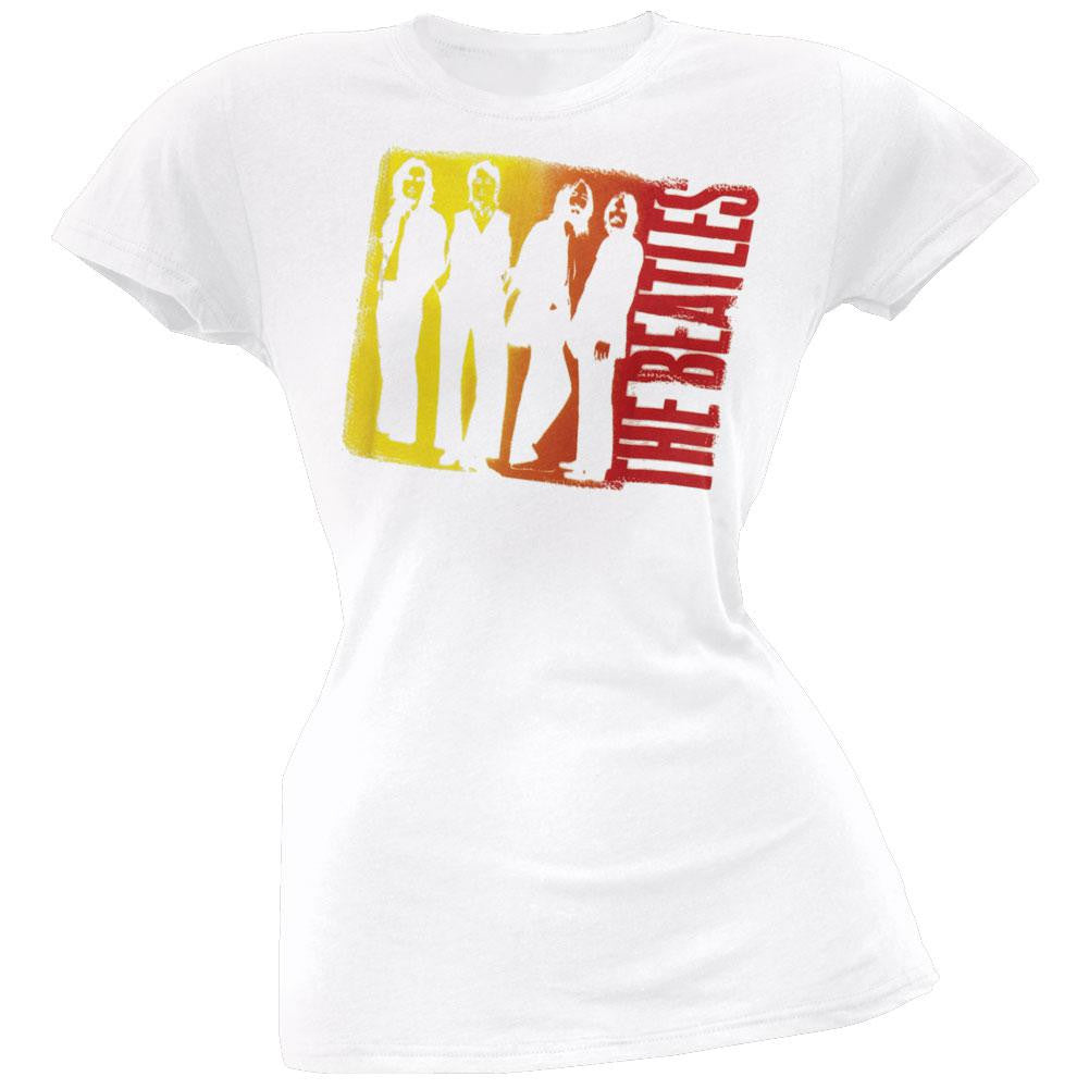 The Beatles - Color Fade Juniors White T-Shirt Juniors T-Shirts The Beatles MD White