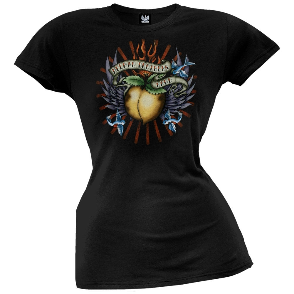 Allman Brothers Band - Tattoo Juniors T-Shirt Juniors T-Shirts Allman Brothers SM Black 
