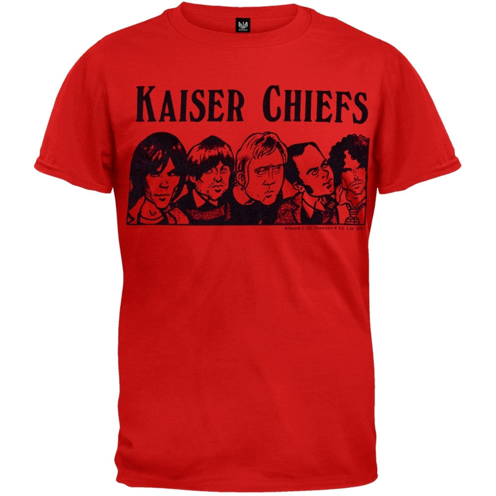 Kaiser Chiefs - Cartoon T-Shirt Men's T-Shirts Kaiser Chiefs SM Red 