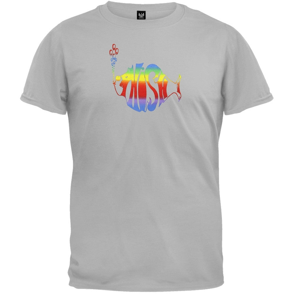 Phish - Rainbow Logo Ice Grey T-Shirt Men's T-Shirts Phish SM Grey 