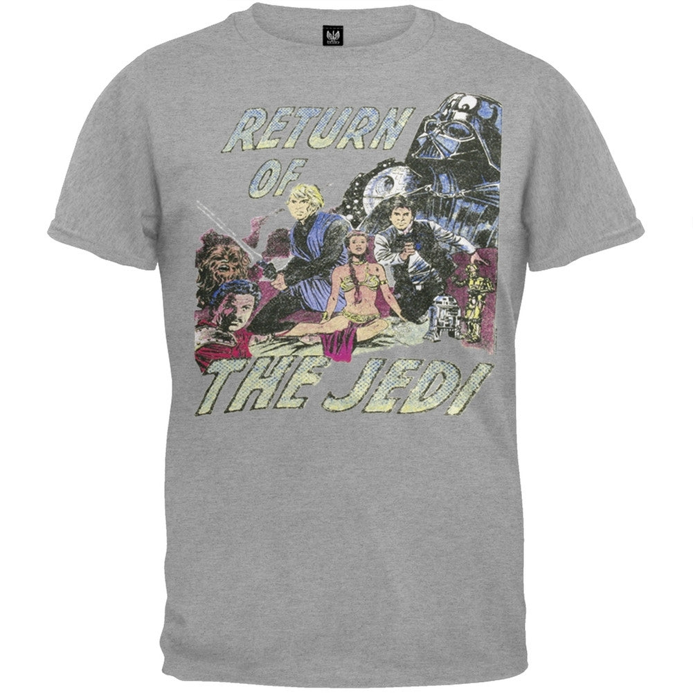Star Wars - Jedi Comic Art Soft T-Shirt Men's T-Shirts Star Wars SM Grey 