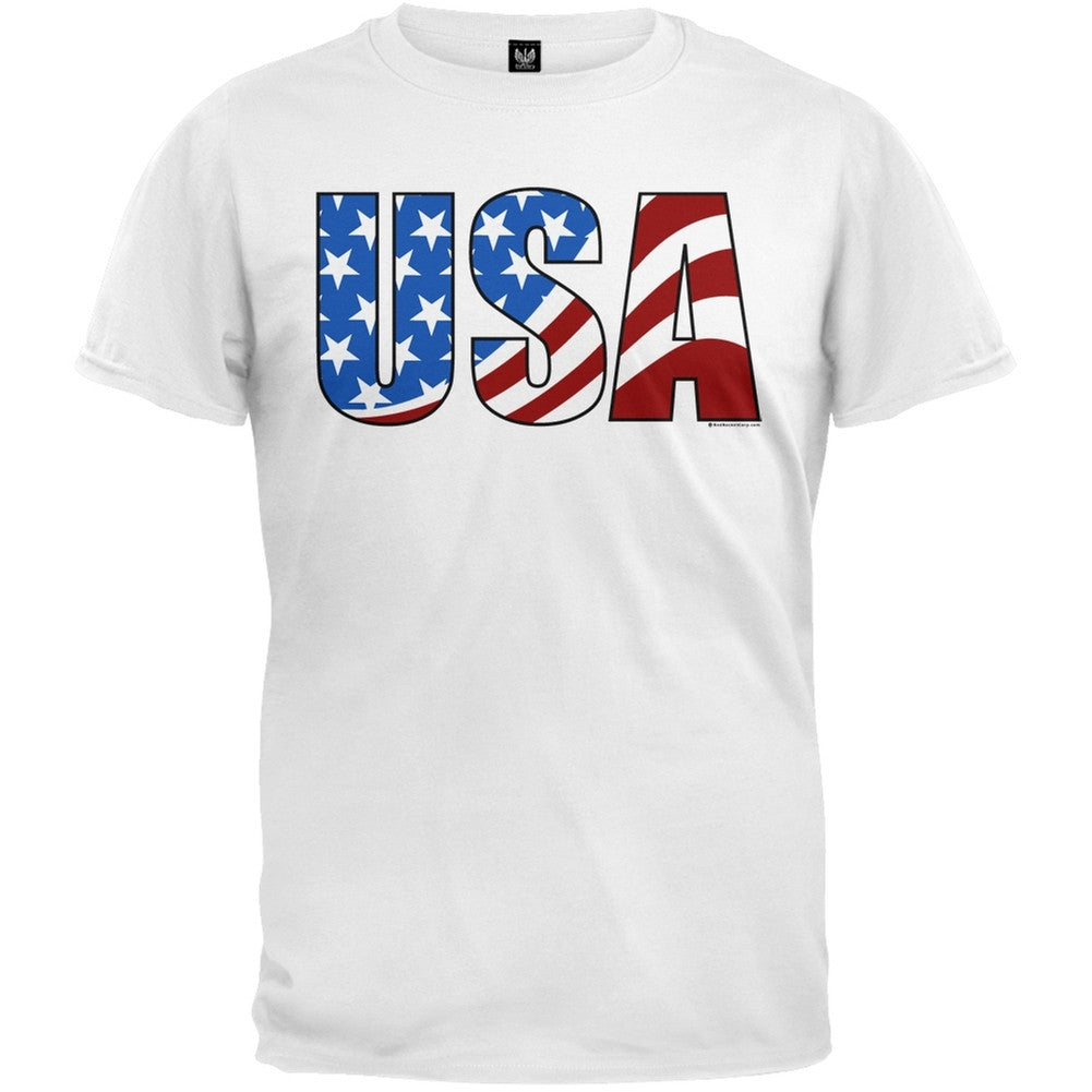 USA T-Shirt Men's T-Shirts Old Glory 2XL White 