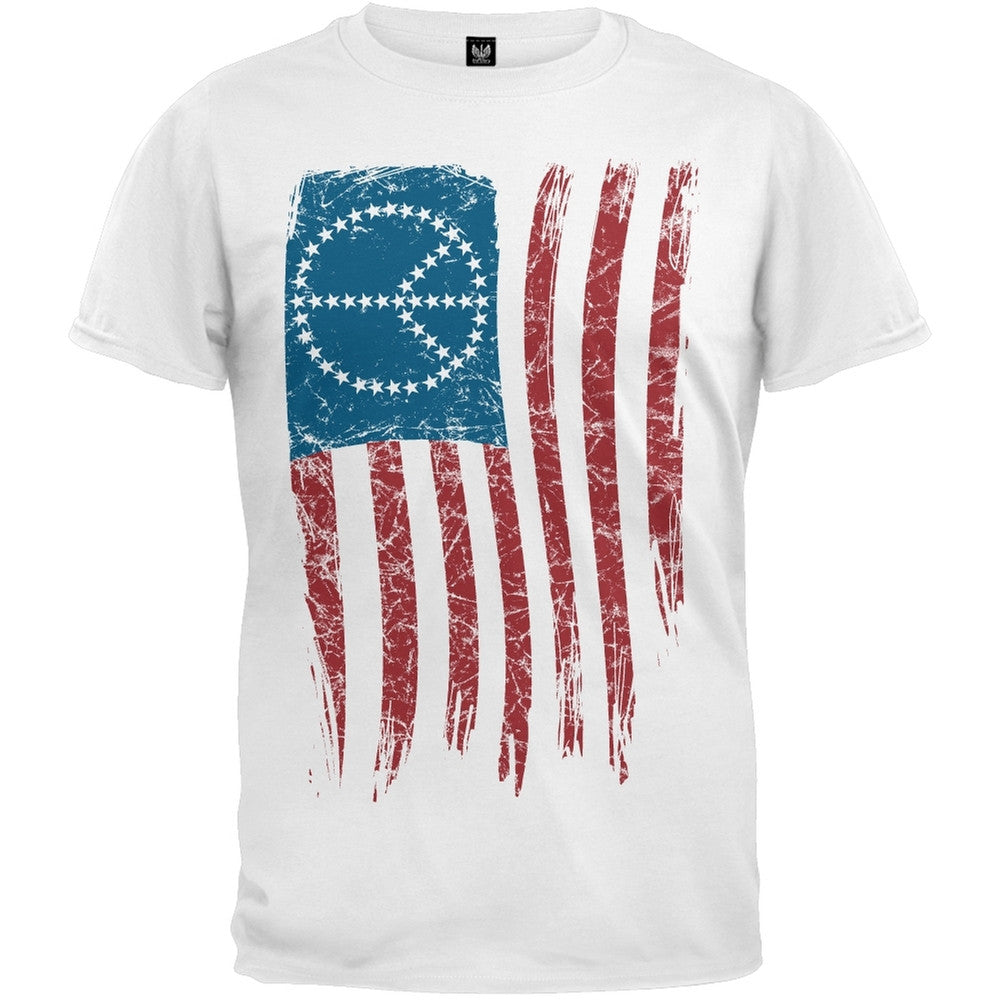 Peace Flag T-Shirt Men's T-Shirts Old Glory 2XL White 