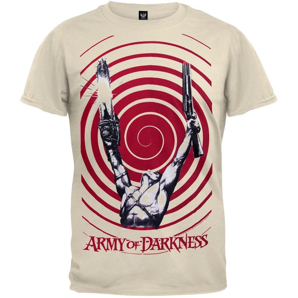 Army of Darkness - Muscle Pose Swirl T-Shirt Men's T-Shirts Army of Darkness SM Tan 