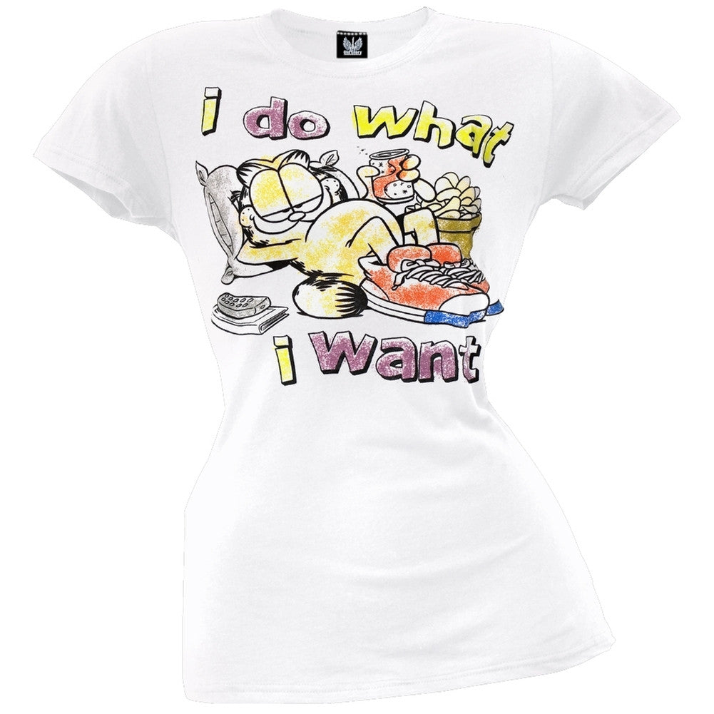 Garfield - Do What I Want Juniors T-Shirt Juniors T-Shirts Garfield   