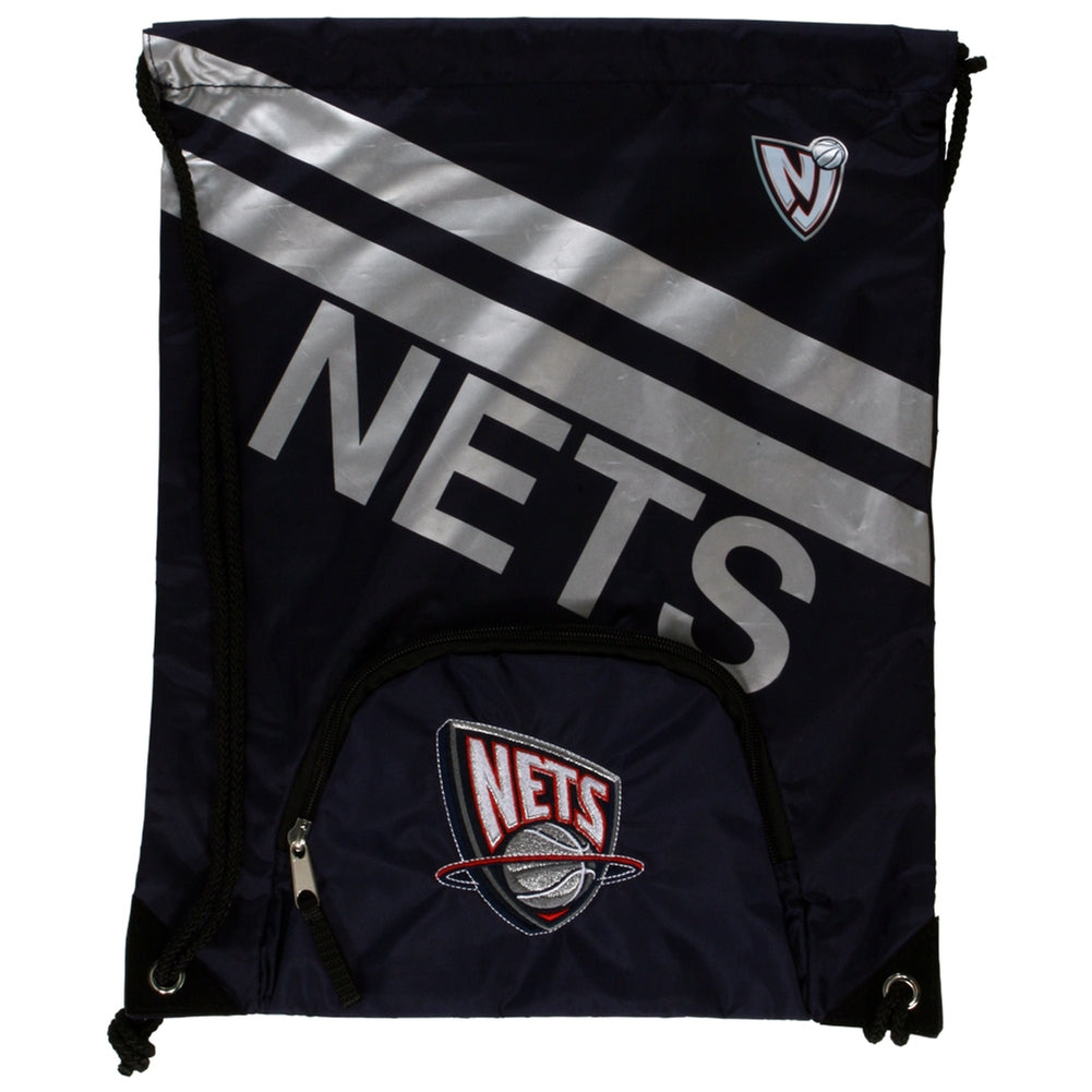 New Jersey Nets - Logo Stripe Nylon Backsack Backsacks Old Glory OS Blue 