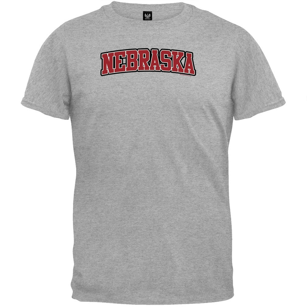 Nebraska T-Shirt Men's T-Shirts Old Glory 2XL Grey 