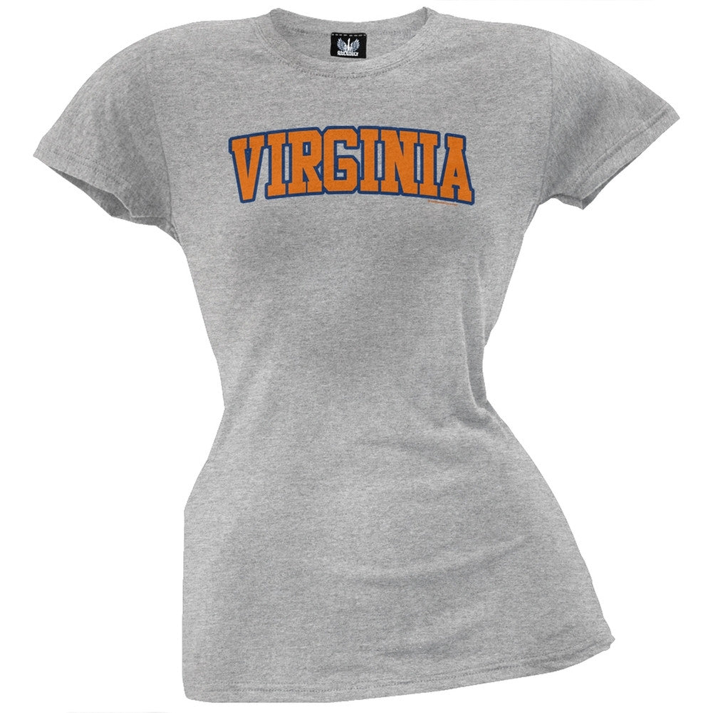 Virginia Juniors T-Shirt Juniors T-Shirts Old Glory LG Grey 