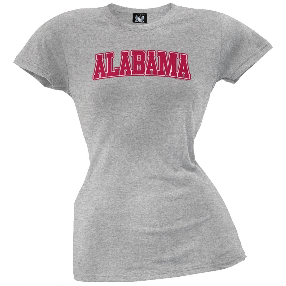 Alabama Juniors T-Shirt Juniors T-Shirts Old Glory LG Grey 