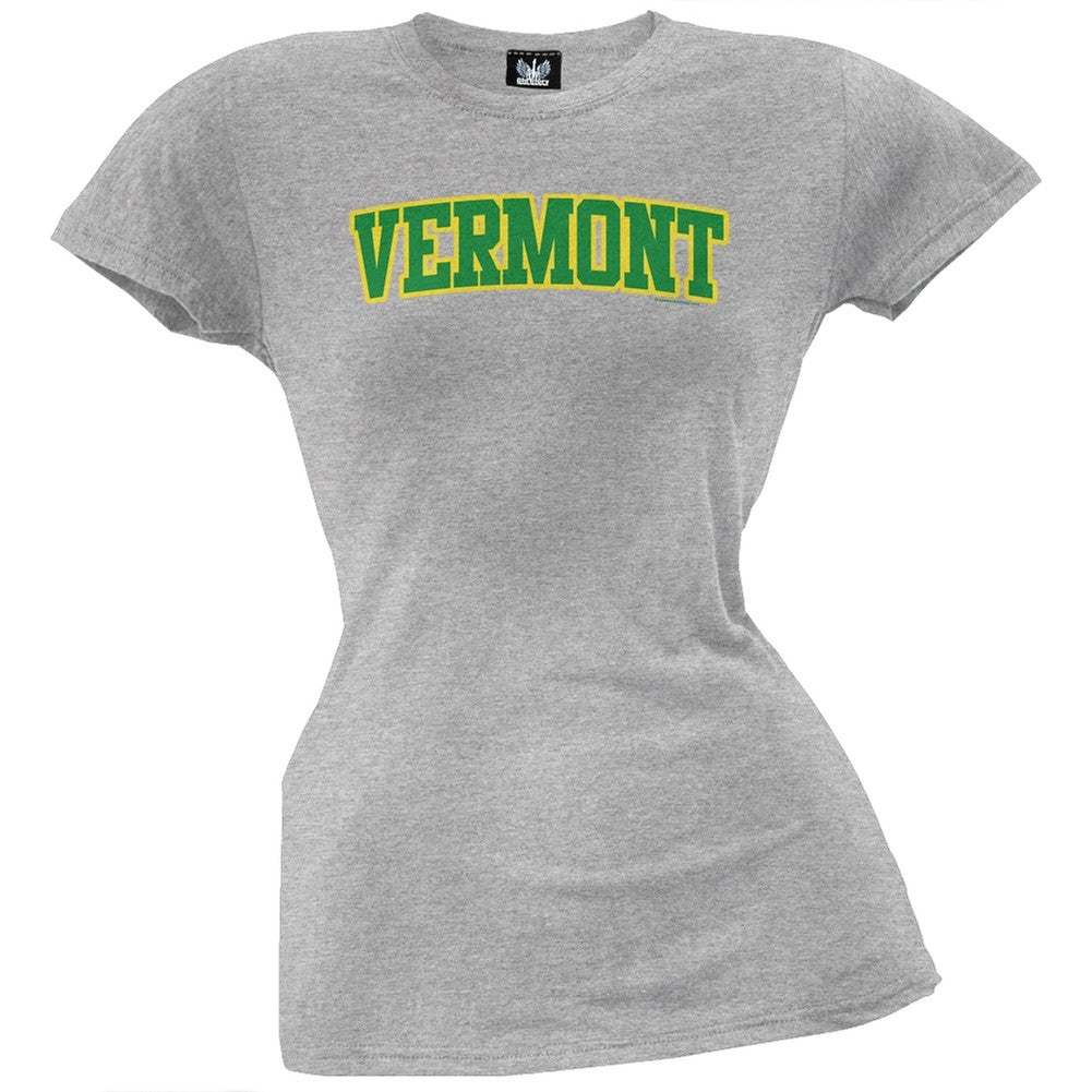 Vermont Juniors T-Shirt Juniors T-Shirts Old Glory LG Grey 