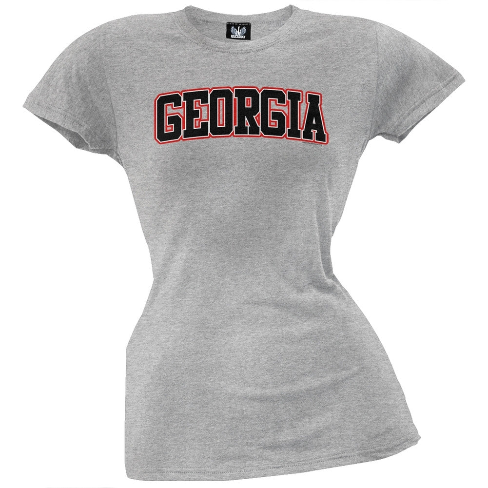 Georgia Juniors T-Shirt Juniors T-Shirts Old Glory LG Grey 