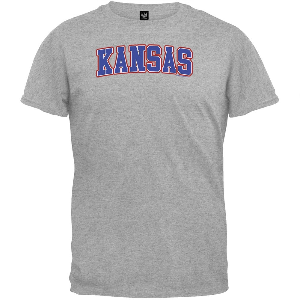 Kansas T-Shirt Men's T-Shirts Old Glory 2XL Grey 