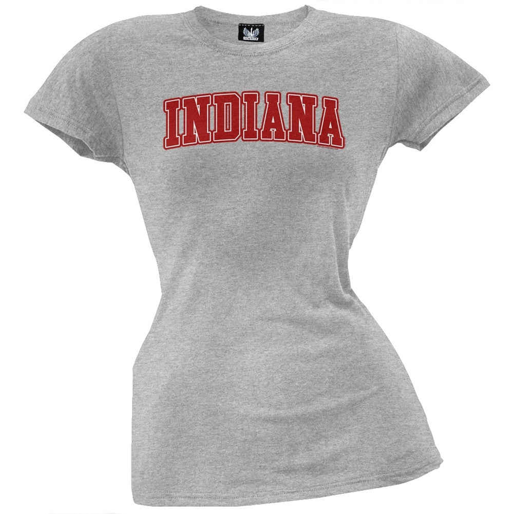 Indiana Juniors T-Shirt Juniors T-Shirts Old Glory LG Grey 