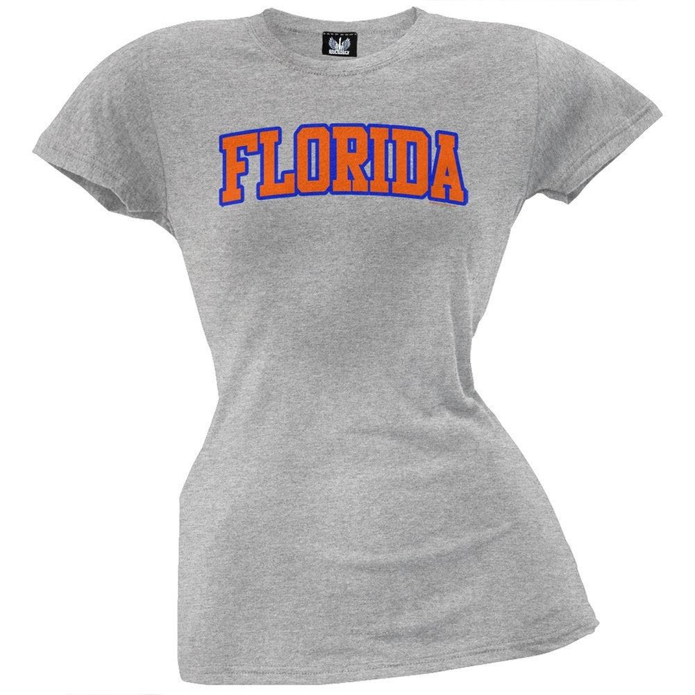 Florida Juniors T-Shirt Juniors T-Shirts Old Glory LG Grey 