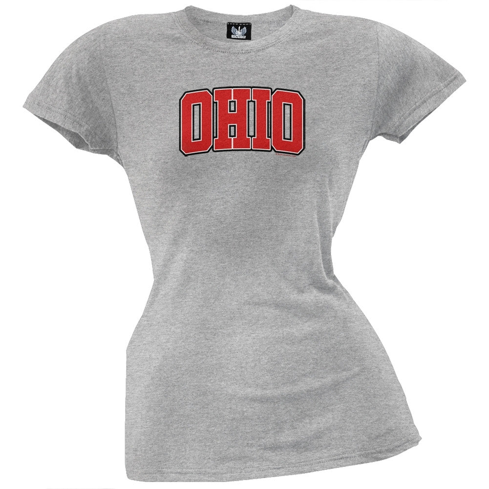 Ohio Juniors T-Shirt Juniors T-Shirts Old Glory LG Grey 