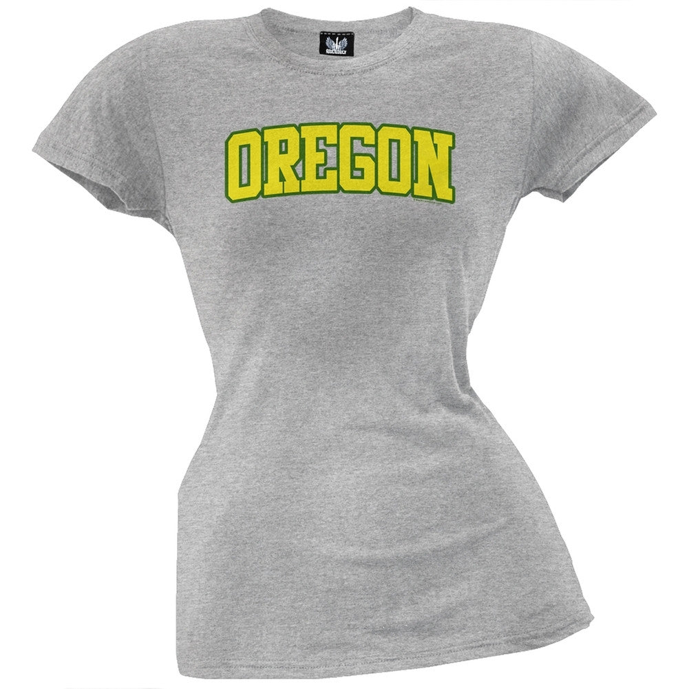 Oregon Juniors T-Shirt Juniors T-Shirts Old Glory LG Grey 