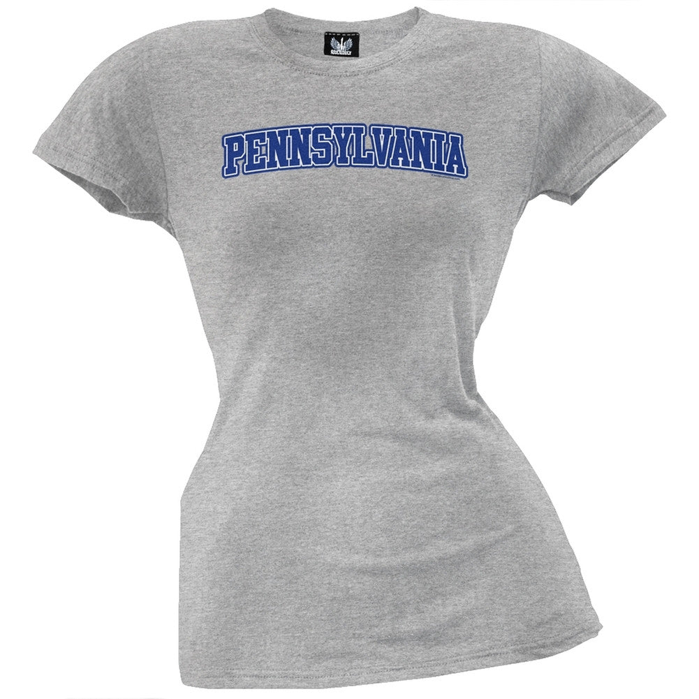 Pennsylvania Juniors T-Shirt Juniors T-Shirts Old Glory LG Grey 