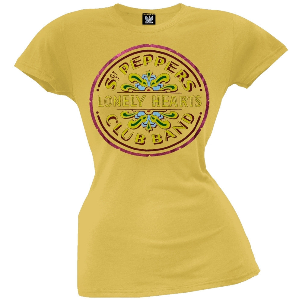 The Beatles - Sgt Pepper Seal Juniors T-Shirt Juniors T-Shirts The Beatles MD Yellow 