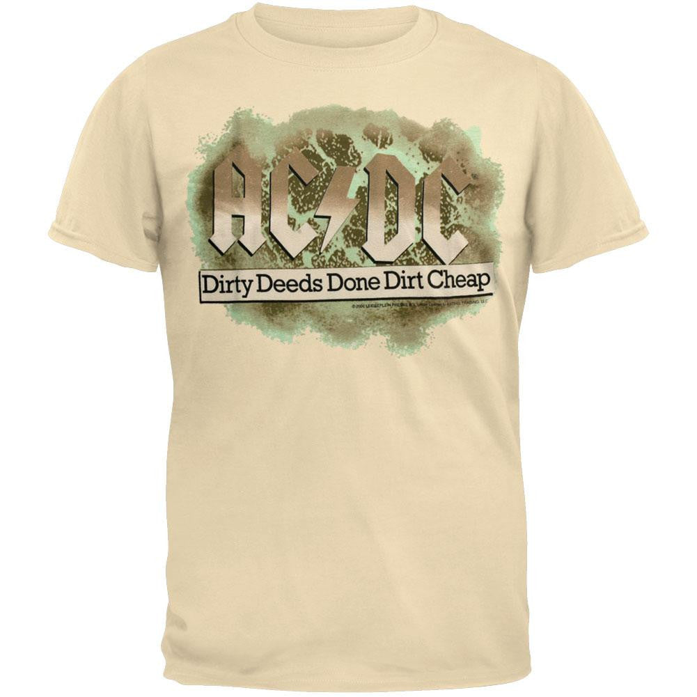 AC/DC - Dirty Deeds Soft Tan T-Shirt Men's T-Shirts AC/DC LG Off-White 