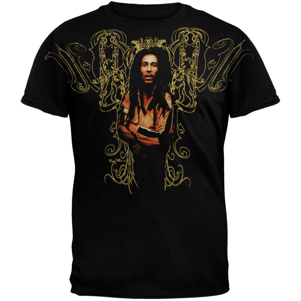 Bob Marley - Gold Crown Soft T-Shirt Men's T-Shirts Bob Marley SM Black 