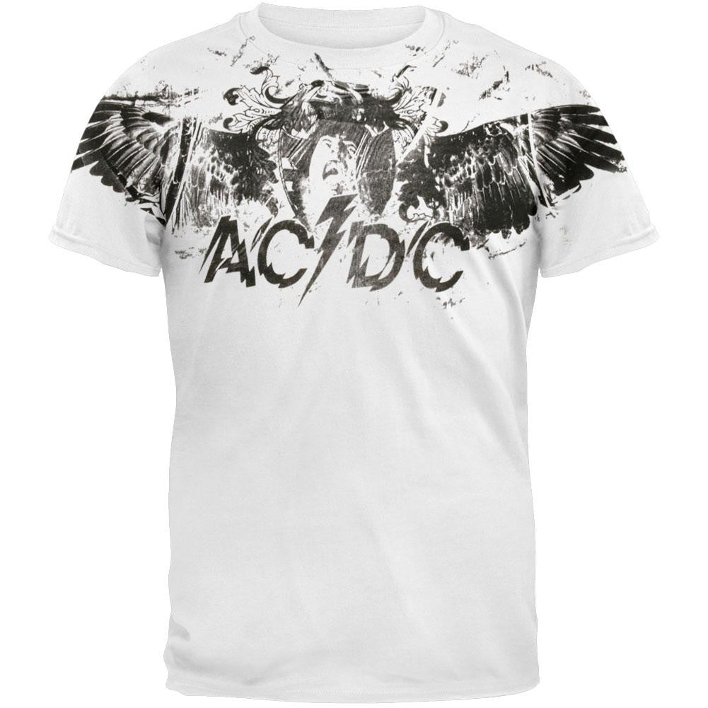 AC/DC - Wings Soft T-Shirt Men's T-Shirts AC/DC LG White 