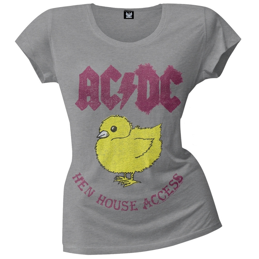 AC/DC - Hen House Juniors T-Shirt Juniors T-Shirts AC/DC SM Grey