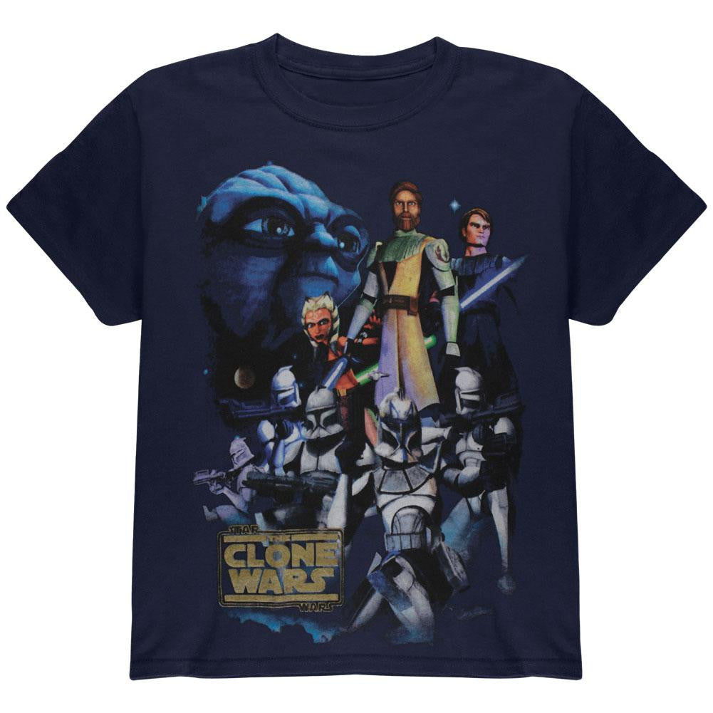 Star Wars - Clone Wars Cast Juvy T-Shirt Juvenile T-Shirts Star Wars: Clone Wars J4/5 Blue