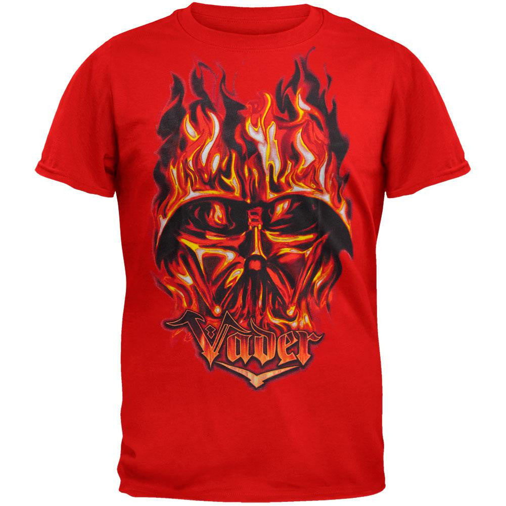 Star Wars - Flaming Vader Juvy T-Shirt Juvenile T-Shirts Star Wars J4/5 Red