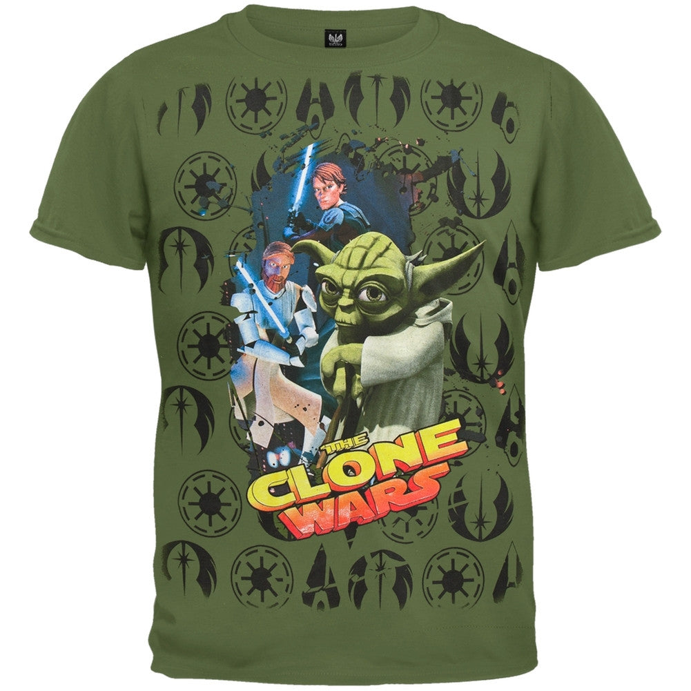 Star Wars - Clone Wars Symbols Juvy T-Shirt Juvenile T-Shirts Star Wars: Clone Wars J6/7 Olive